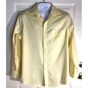 Ralph Lauren Men's Shirt Yellow Micro Check Button Down Cotton Size 16- 32/33 L